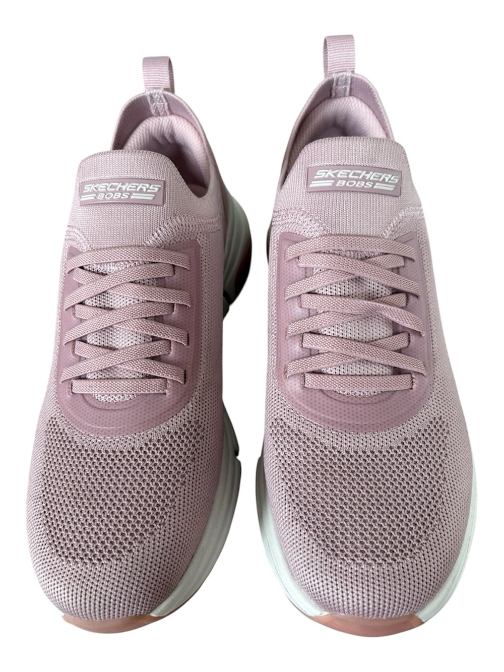 Skechers BOBS Women's Light Pink Knit Slip-On Sneakers